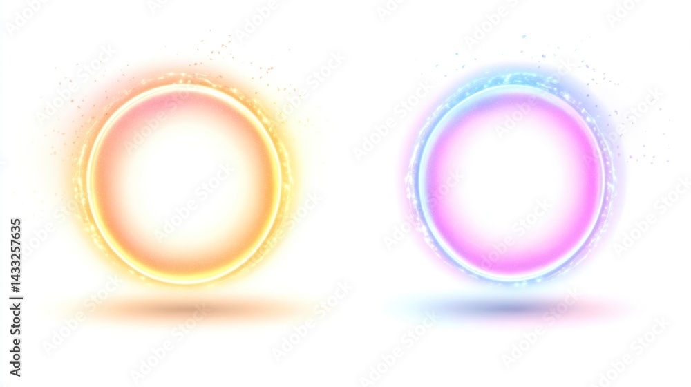 Aufkleber abstract glowing circular frames: design elements for digital projects