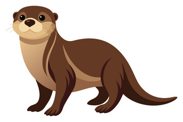 Sea Otter side view vector illustration 