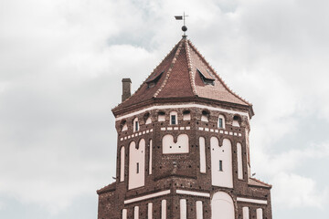 Mir Castle majestic fortification fortress Park monument tower dome Belarus.