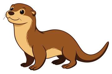 Sea Otter side view vector illustration 