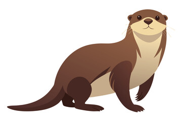 Sea Otter side view vector illustration 