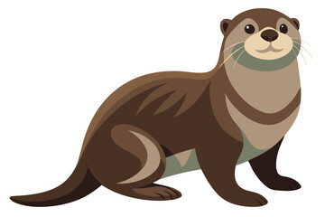 Sea Otter side view vector illustration 