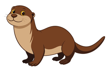 Sea Otter side view vector illustration 