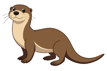 Sea Otter side view vector illustration 