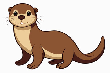 Sea Otter side view vector illustration 