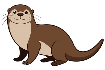 Sea Otter side view vector illustration 