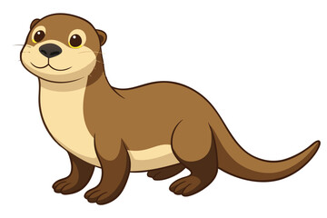Sea Otter side view vector illustration 