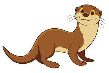Sea Otter side view vector illustration 