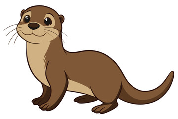 Sea Otter side view vector illustration 