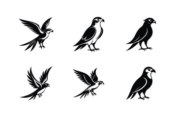 Philippine Falconet bird, silhouette vector illustration