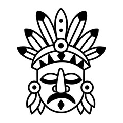 A hand drawn icon of a native mas
