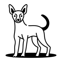 Xoloitzcuintli dog icon in hand drawn style
