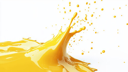 Dynamic Fluid Burst: A vibrant display of fluid dynamics showcases a burst of a bright yellow liquid in a captivating and dynamic visual spectacle.