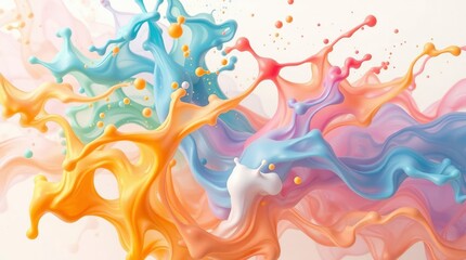 Fototapeta premium Colorful Paint Splashing Abstract Background for Art and Design Projects