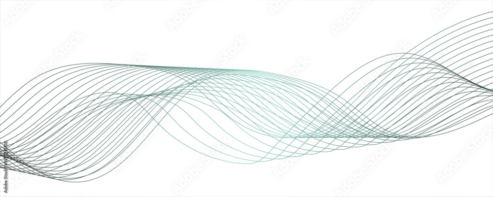 Poster abstract gray,green and white vector wave background. wavy grey stream element with frequency sound 