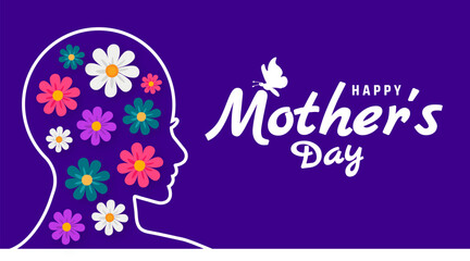 Happy Mother's Day Celebrate Mom on May 11th Background banner or poster design with flower and women icon. A day for love, appreciation, and family. Enjoy  flowers,  Honor, gratitude.
