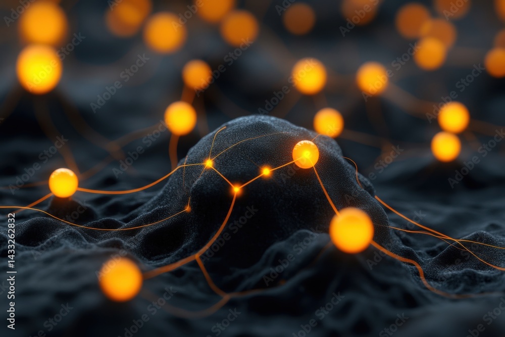 Poster abstract glowing network connection