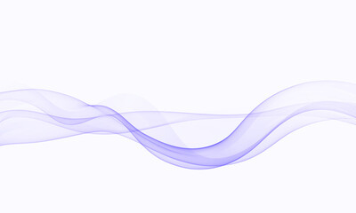 Lavender colored wave. Abstract, smooth, transparent, wave design element. The lavender colored wave moves in a curved smoky stream.