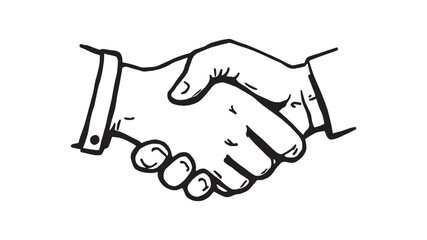Fototapeta premium Handshake line art illustration symbolizing partnership and mutual agreement in design