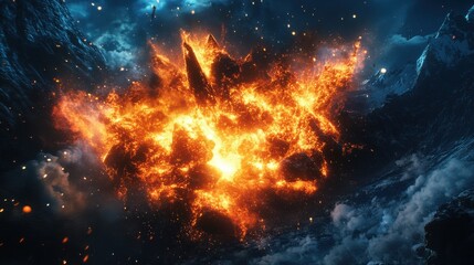 Fire and Ice Colliding in Dramatic Elemental Explosion