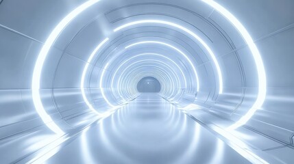 Naklejka premium Futuristic Light Tunnel Design