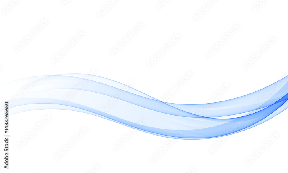 Poster blue wave. abstract, fluid, transparent design element in the form of a wave. blue colored wave move