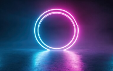 Obraz premium Neon glowing rings