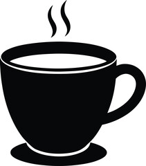 Coffee Mug icon black silhouette vector illustration on transparent background
