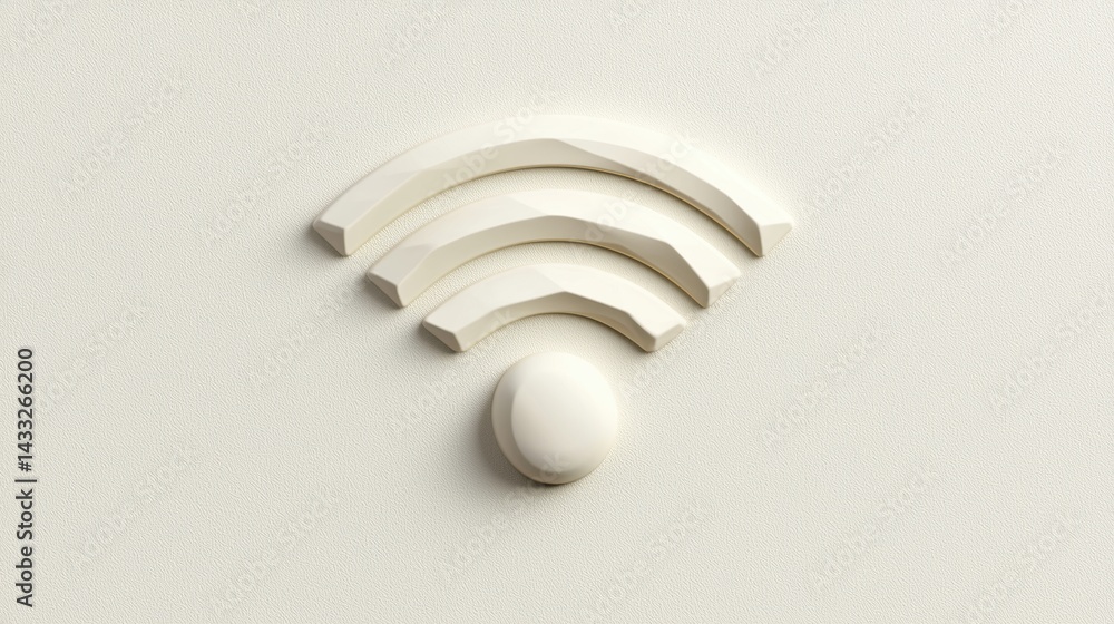 Poster a 3d rendering of a wifi signal icon.