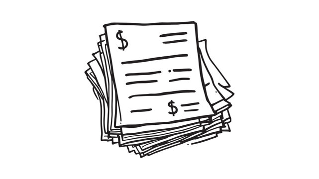 Invoice line art illustration perfect for accounting and billing designs