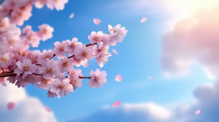 Spring blossoms against blue sky