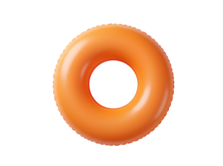 round orange pool float png. orange pool float inflatable top view flat lay isolated. inflatable float for summertime activities and fun png. orange pool float png
