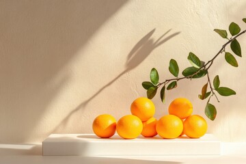 Oranges on white surface