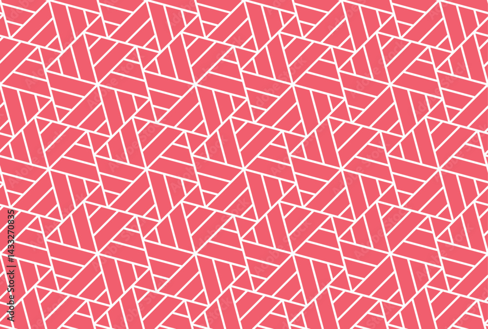 Leinwandbilder Abstract geometric pattern. A seamless vector background. White and pink ornament. Graphic modern pattern. Simple lattice graphic design