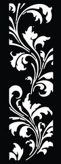 Premium vector decorative . Black and white abstract floral background. 