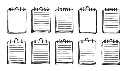 Notepad line art illustration representing organization and productivity in design