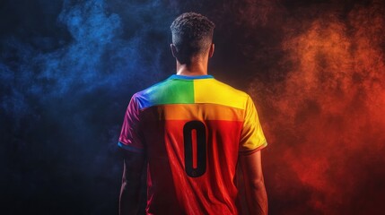 Fototapeta premium Rainbow colored sports jersey