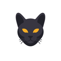 Fototapeta premium Black_Cat_Icon Halloween_Cat Glowing_Eyes Creepy_Cat Animal_Logo