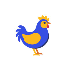 Obraz premium Blue-Chicken-Illustration-Vector-Graphic-Poultry
