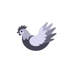 Cartoon-Chicken-Grey-Hen-Poultry-Farm-Animal-Illustration