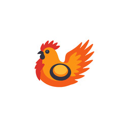 Obraz premium Cartoon-Chicken-Illustration-Cute-Poultry-Animal