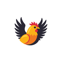 Obraz premium Chicken_Logo_Design_Rooster_Wings_Animal_Poultry_Farm