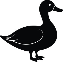 duck icon black silhouette vector illustration on transparent background
