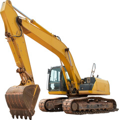 Crawler excavator isolated on white