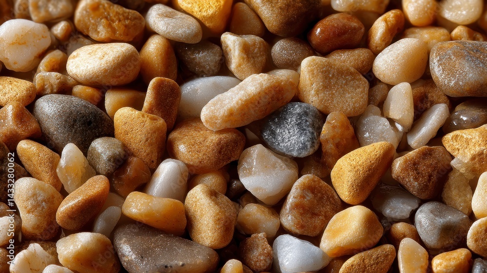 Poster assorted river stones smooth texture close up background pattern