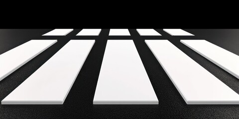 White rectangular panels on a dark surface create a pattern