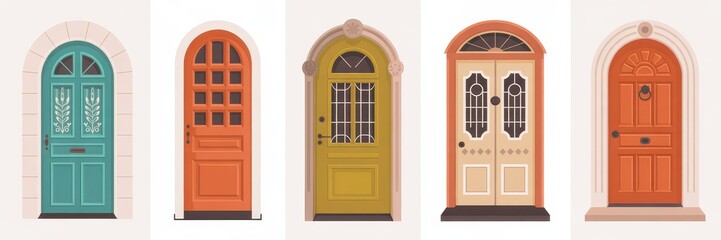 Colorful arched entryways in various hues.