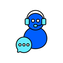 Icon a customer service, isolated against a clean background.