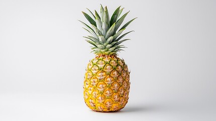 Vibrant pineapple with detailed texture isolated on a white background showcasing its unique design