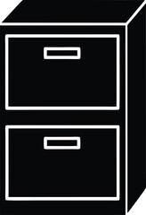 drawer icon black silhouette vector illustration on transparent background
